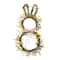 Glitzhome® 25" Easter Bunny Shaped Wreath with Eggs & Satin Ribbon Bow